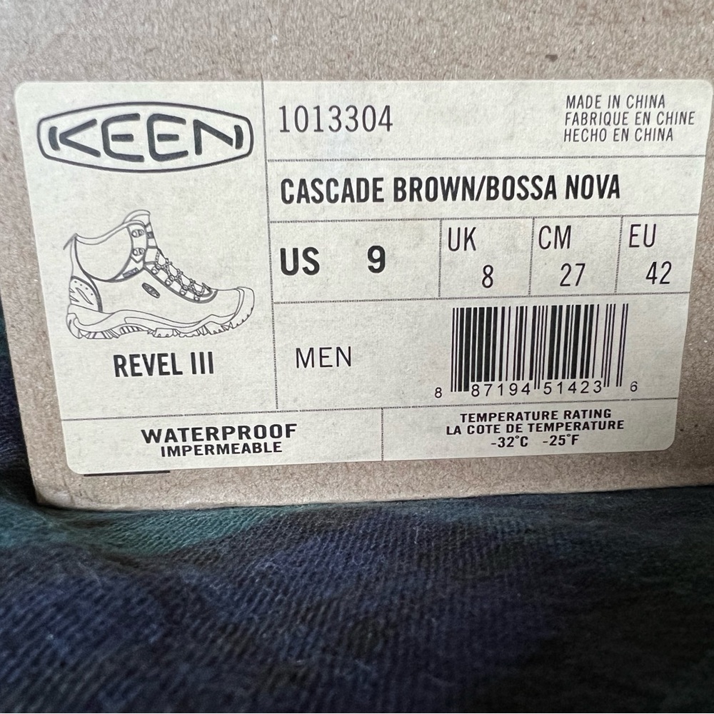 KEEN Revel III Waterproof Boots Men’s US9 Cascade Brown - Picture 5 of 5